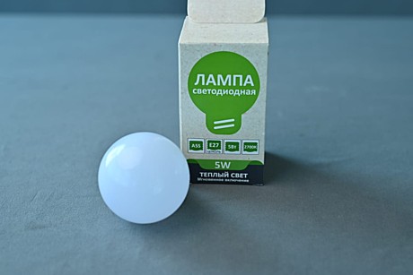 лампа светодиодная A55 LED 5W E27, 2700K SOLLAR