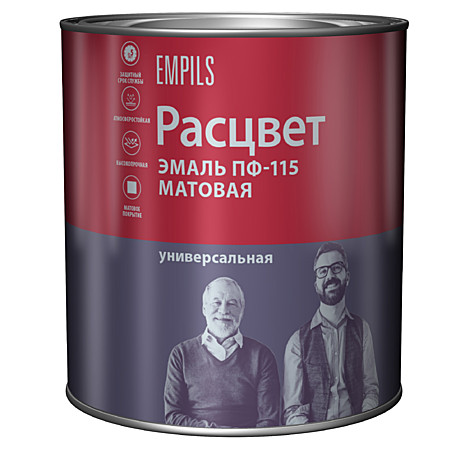 Эмаль Расцвет ПФ-115 универсальная белая глянцевая, 1,9 кг