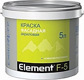 водно-дисперсионная краска Element F-5 фасадная акриловая 5 л