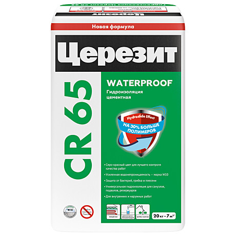 гидроизоляция CERESIT CR 65  25кг  для подвалов, санузлов и водных резервуаров