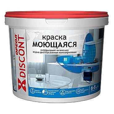 краска в/д ОРЕОЛ дисконт интерьерная моющаяся 1,5 кг
