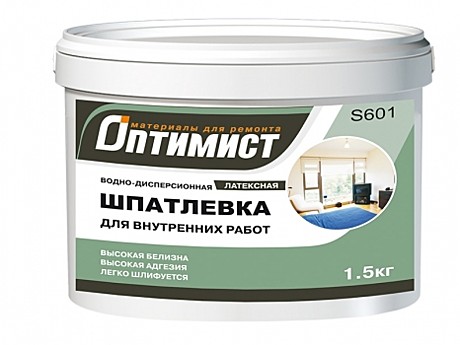 Шпаклевка Оптимист латексная белая для внутр. работ  1,5кг