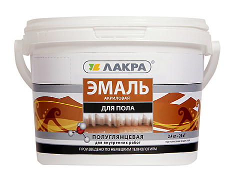 Эмаль акриловая Лакра для пола золотисто-коричневая, 2,4 кг